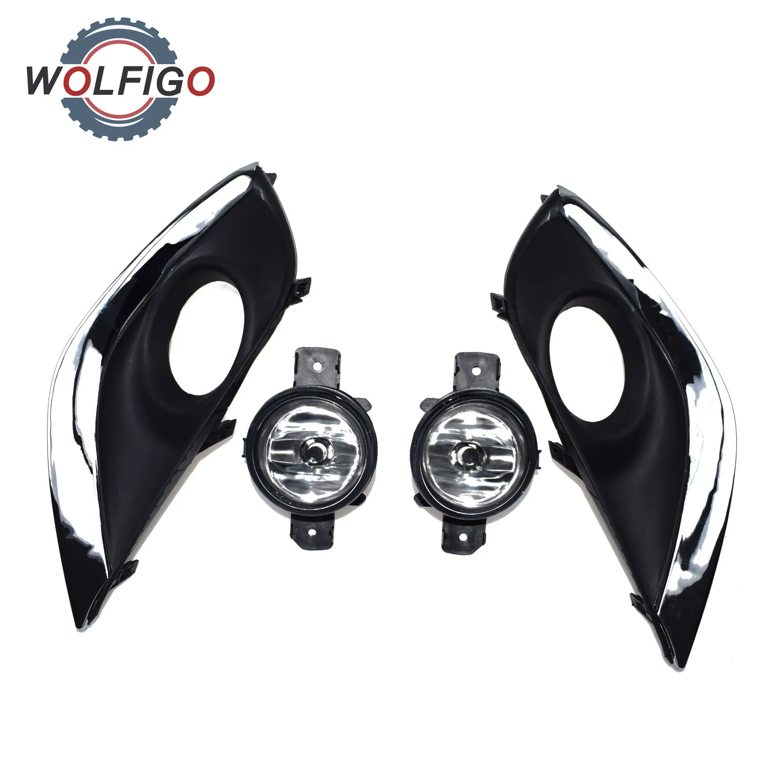 WOLFIGO 1 пара прозрачные линзы бампер противотуманные фары лампы и ободок 622576W80A NI1038134 для Nissan Versa Sedan