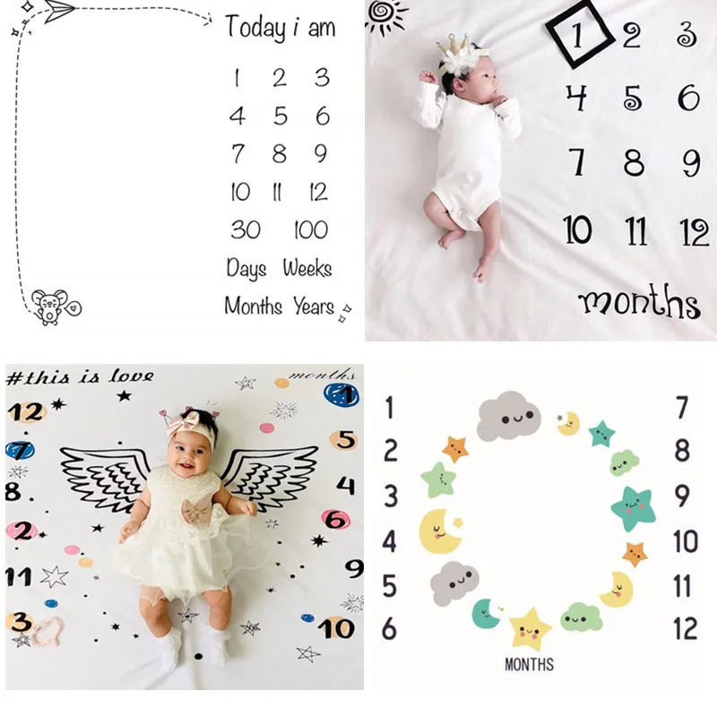 

100*100CM Newborn Photography Prop Baby Milestone Blanket Kids Photo Props Baby Bedding Clothing Infant Baby Play Mat Rug Carpet