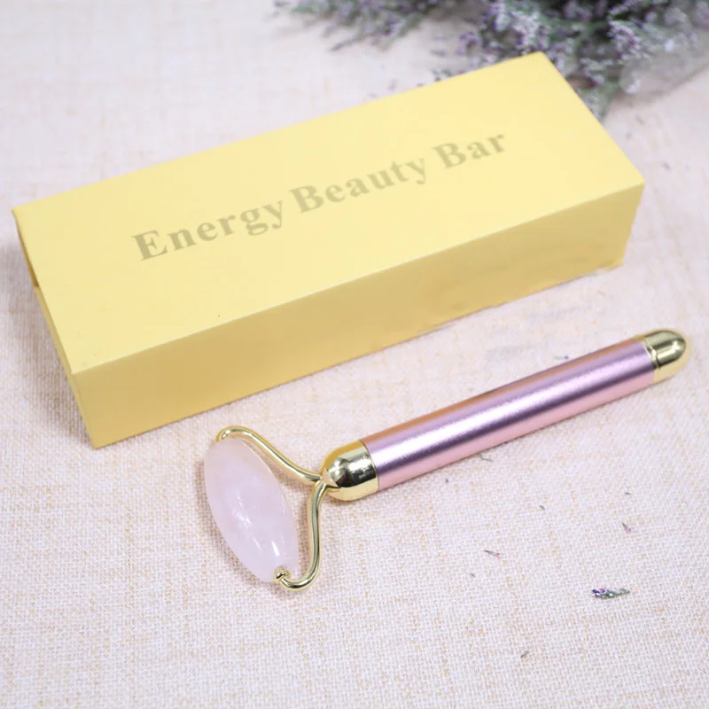 Инструмент для похудения лица натуральный розовый кристалл нефрит Золотая