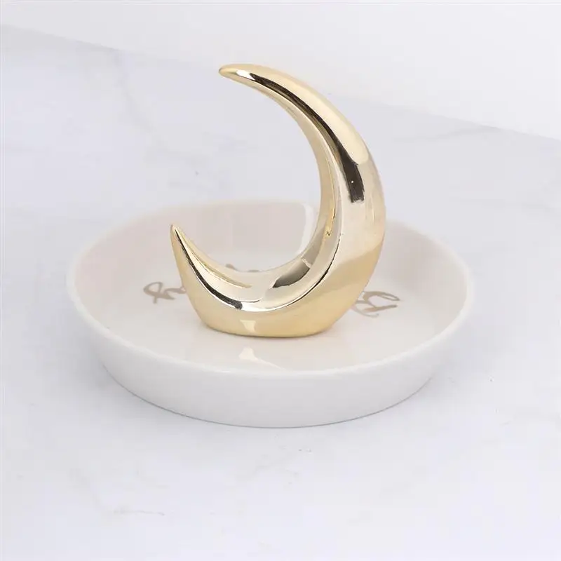 Керамический поднос с полумесяцем для хранения ювелирных изделий тарелка лоток