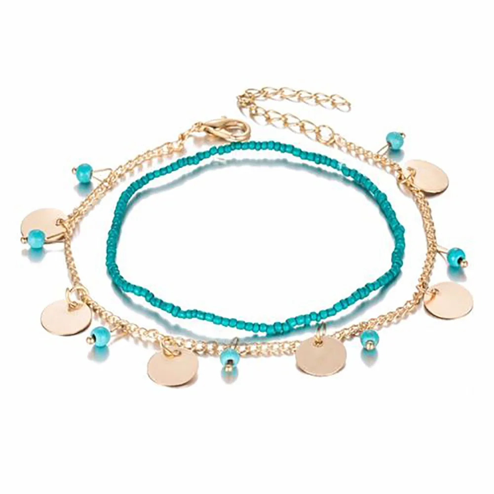 Браслеты на ногу женские из искусственного металла ювелирные украшения с