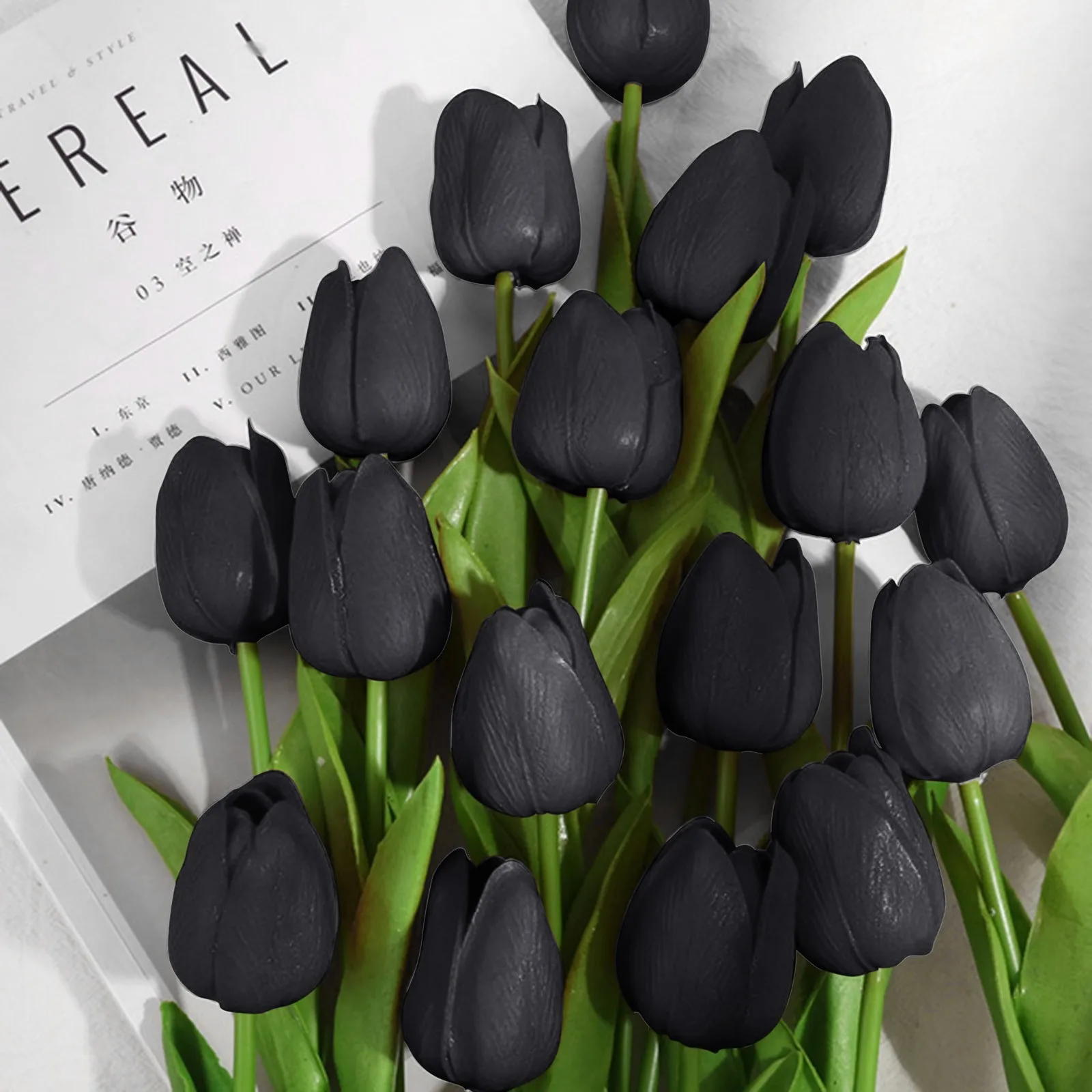 10 шт Искусственные тюльпаны искусственные черный украшения цветы дома