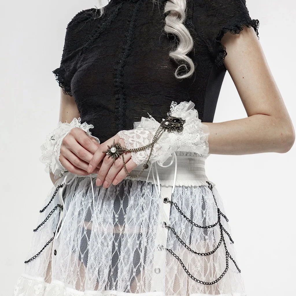 Женские перчатки в стиле панк винтажные с подвеской виде звезды для