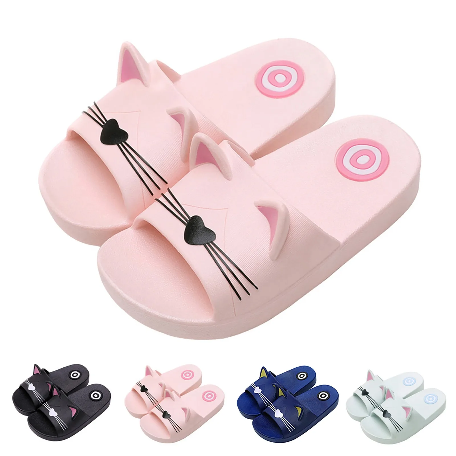 

Baby Kids Girls Boys Home Slippers Cartoon Cat Floor Family Shoes Beach Sandals