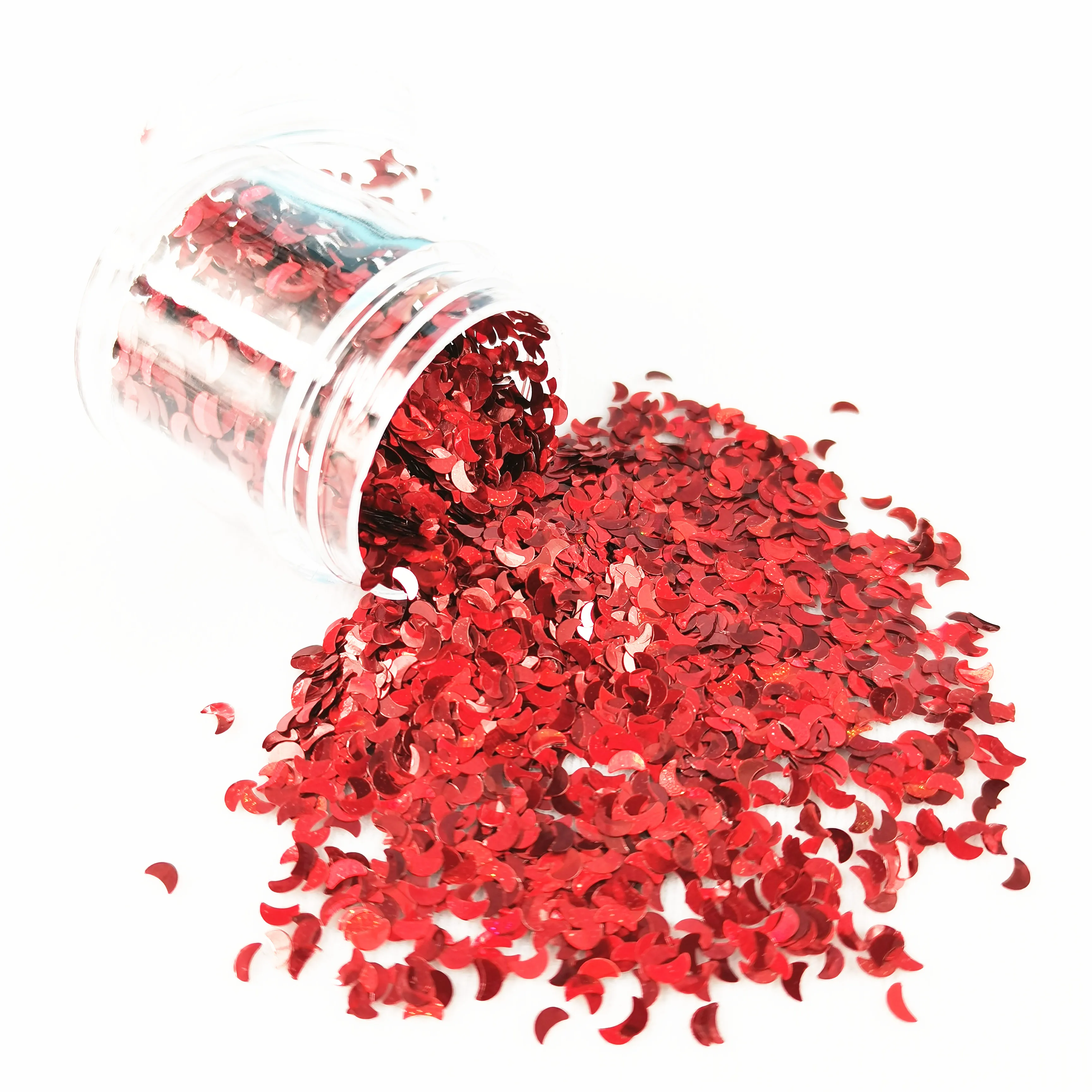 

Red series products heart-shaped thin slices 3D nail art decoration neon holographic sequins for laser hybrid 3D sheet manicure