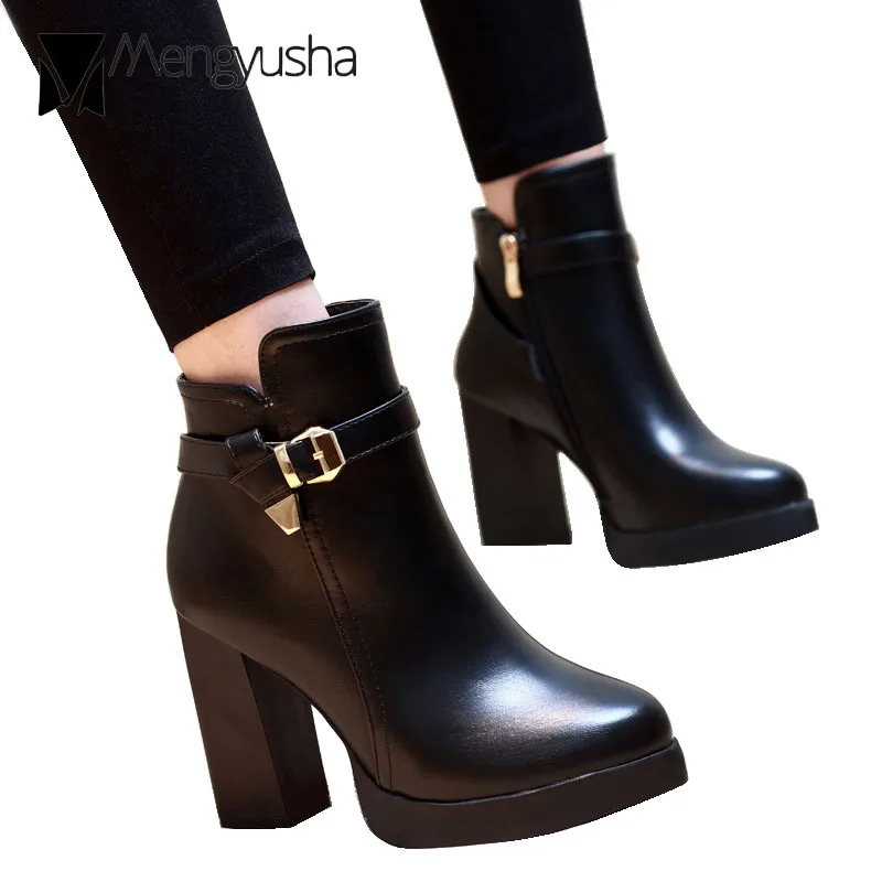 Женские кожаные ботинки на очень высоком каблуке 10 см брендовые дизайнерские с