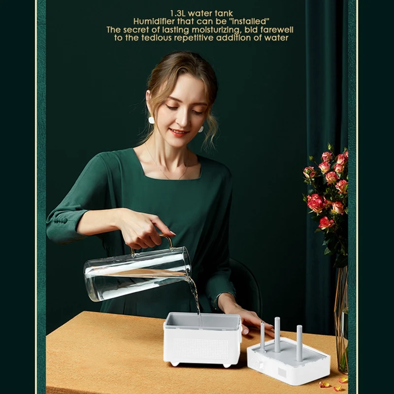 

Turntable Dual Jet Humidifier USB Desktop Large Capacity Atomizer Two-In-One Office Bedroom Handle Humidifier