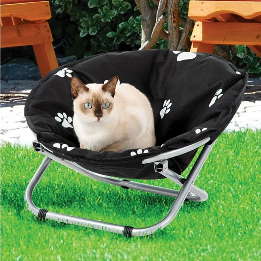 Online Katlanır Pet Sandalye Yuvarlak Köpek Kedi Recliner Yatak Kulübesi Rahat Pet Kanepe Yıkanabilir şezlong Taşınabilir Köpek Yuva Yastık