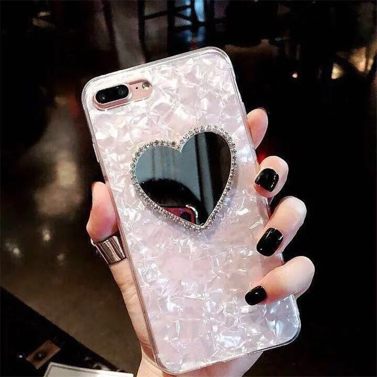 Для iphone 6 S 7 8 Plus XS Max XR блестящий чехол в виде ракушки для девушек зеркальный 6plus 7plus