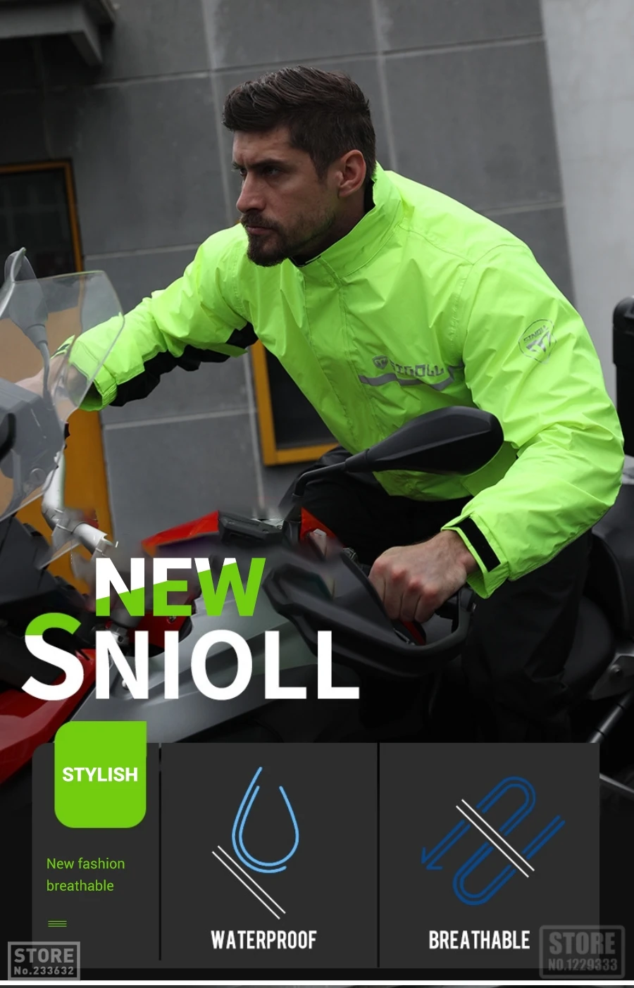 SINOLL водонепроницаемый дождевик+ дождевик пончо мотоциклетный дождевой костюм мотоциклетная дождевик для езды на мотоцикле скутер дождевик