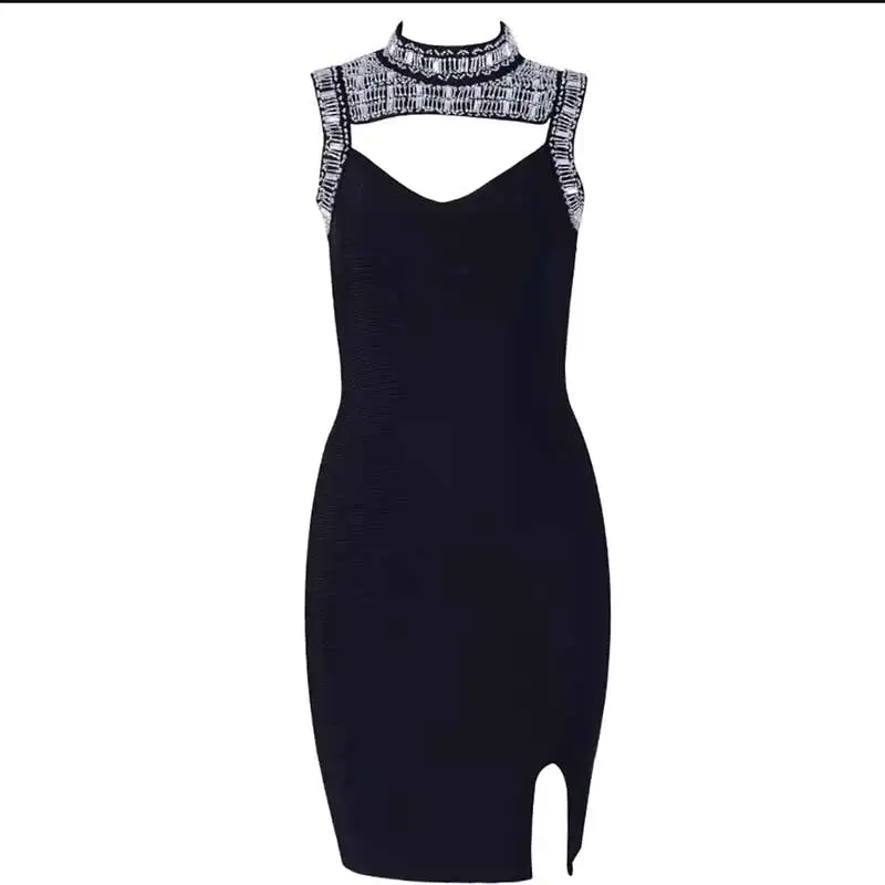 

Halter Dress Strapless Sleeveless Above Knee Mini Top Ladies Dresses Bodycon Vintage Sexy Club Party Dress Female