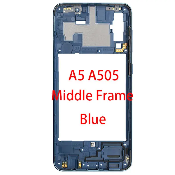 Для samsung A20 A30 A40 A50 A205F A305F A405F A505F спереди Корпус ЖК-дисплей средняя рамка задняя пластинчатый Корпус чехол-накладка - Цвет: A50 mid-frame-Blue