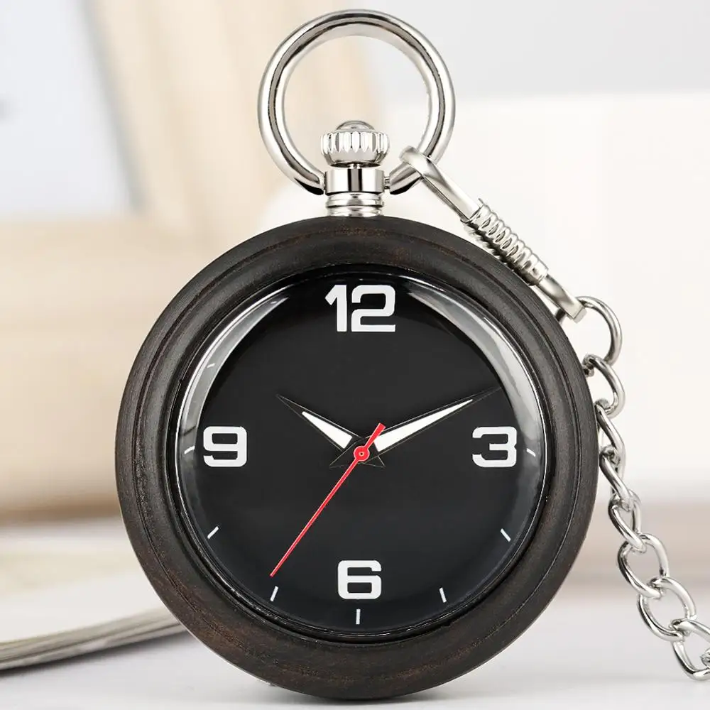 Женские деревянные карманные часы кварцевые с цепочкой и подвеской из сплава |