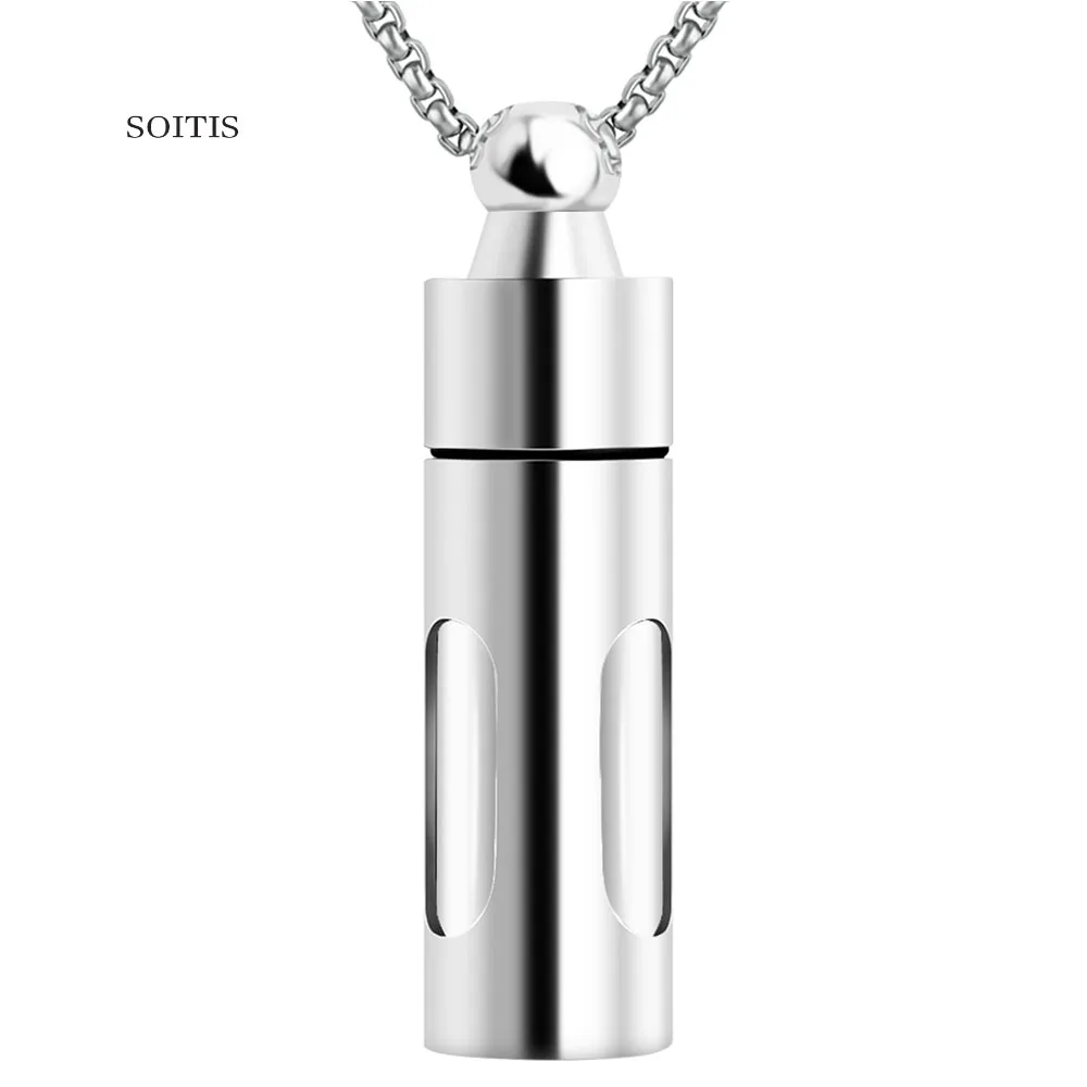 Стеклянное украшение SOITIS цилиндрическая цепочка из нержавеющей стали с