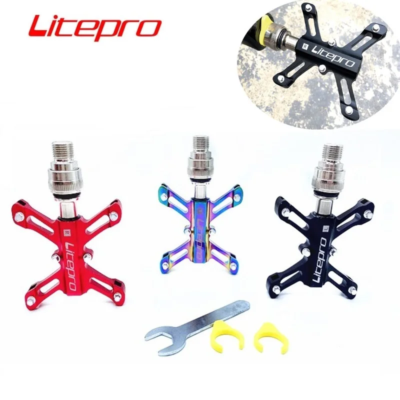 

Litepro для Brompton полый быстроразъемный педаль алюминиевый сплав CNC красный черный титановое покрытие складной велосипедный подшипник педаль
