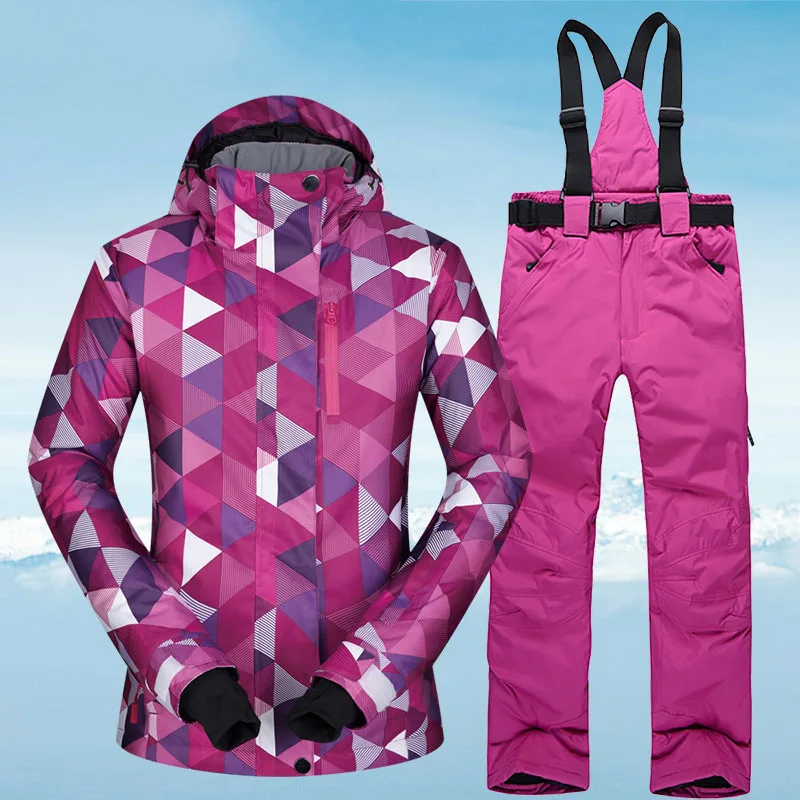 Новинка зимний лыжный костюм для женщин хит теплый водонепроницаемый дышащий