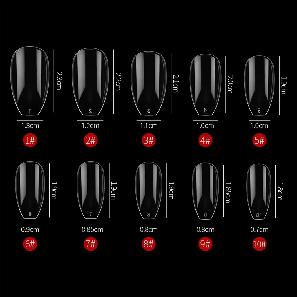 Натуральная прозрачная лента для наращивания ногтей с 500 накладками на половину