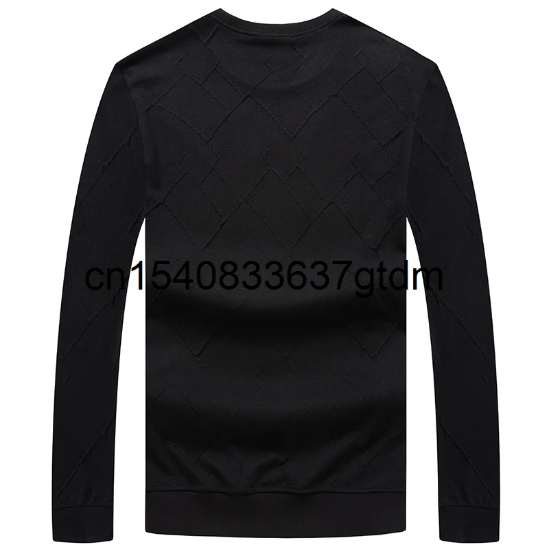 

Young and middle-aged men's new spring and autumn long sleeve T-shirt fat plus large round neck Pullover men's sweater