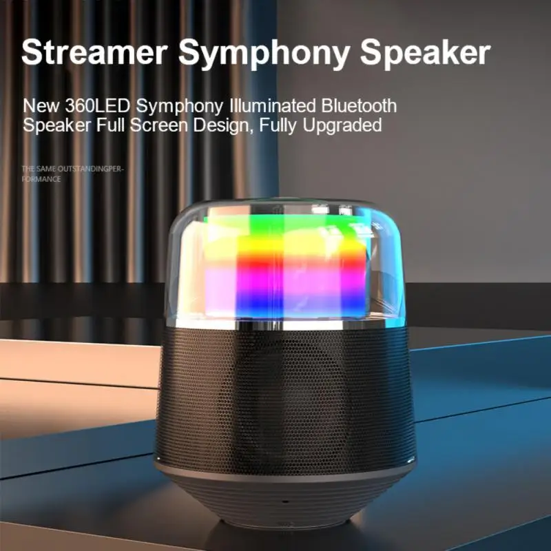 

Portable Outdoor Music Player Stero Loundspeakers Mini Wireless Bluetooth 5.0 Speaker With LED Ambient Light Support Handsfree