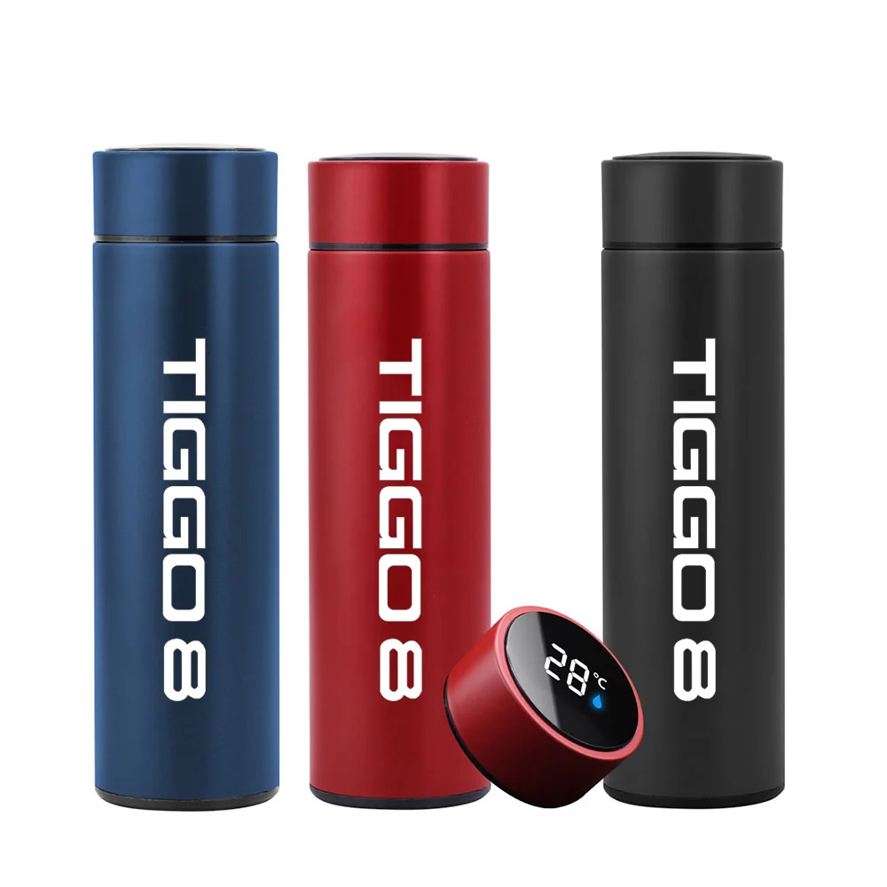 

Car Water Bottle For Chery TIGGO 8 Smart Thermos Mug Bottle LED Temperature Display Vacuum Flasks Tea Coffee Thermo Cups