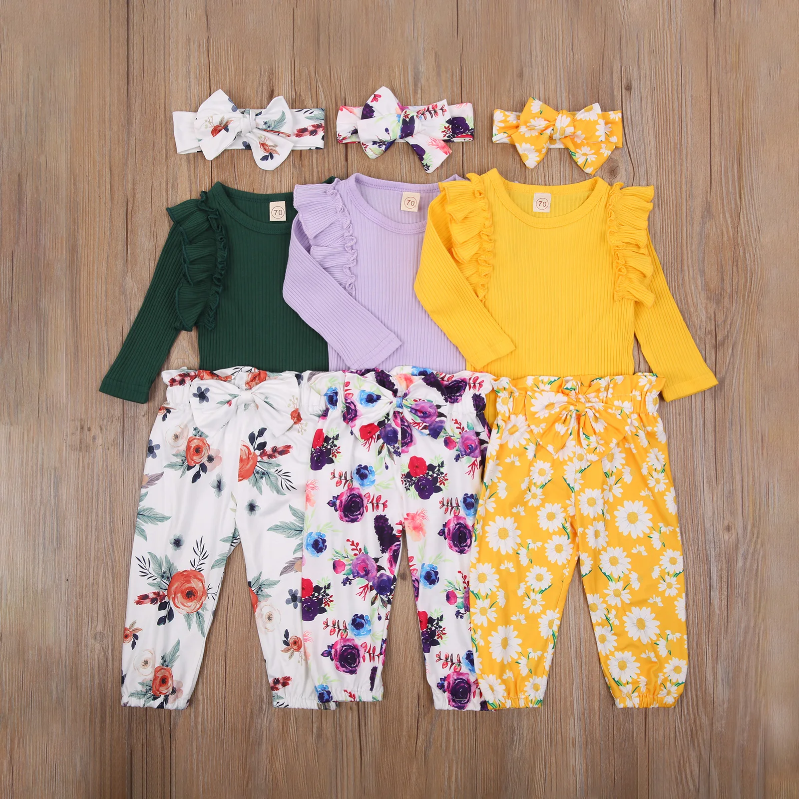 

Комбинезон с длинным рукавом и повязкой на голову для девочек 0-24 мес.