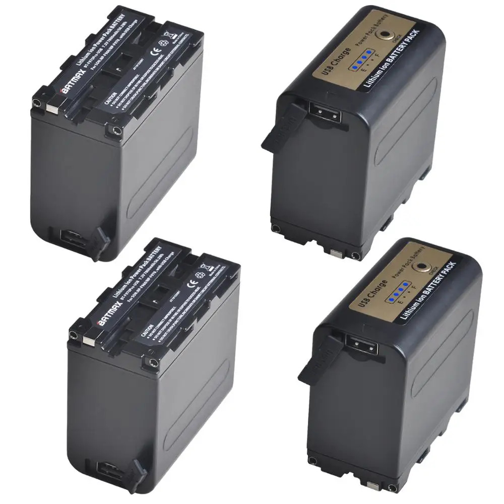 USB Вход 7800 мА/ч NP F970 F980 F960 Батарея со светодиодной Мощность индикатор для Sony F550 F570