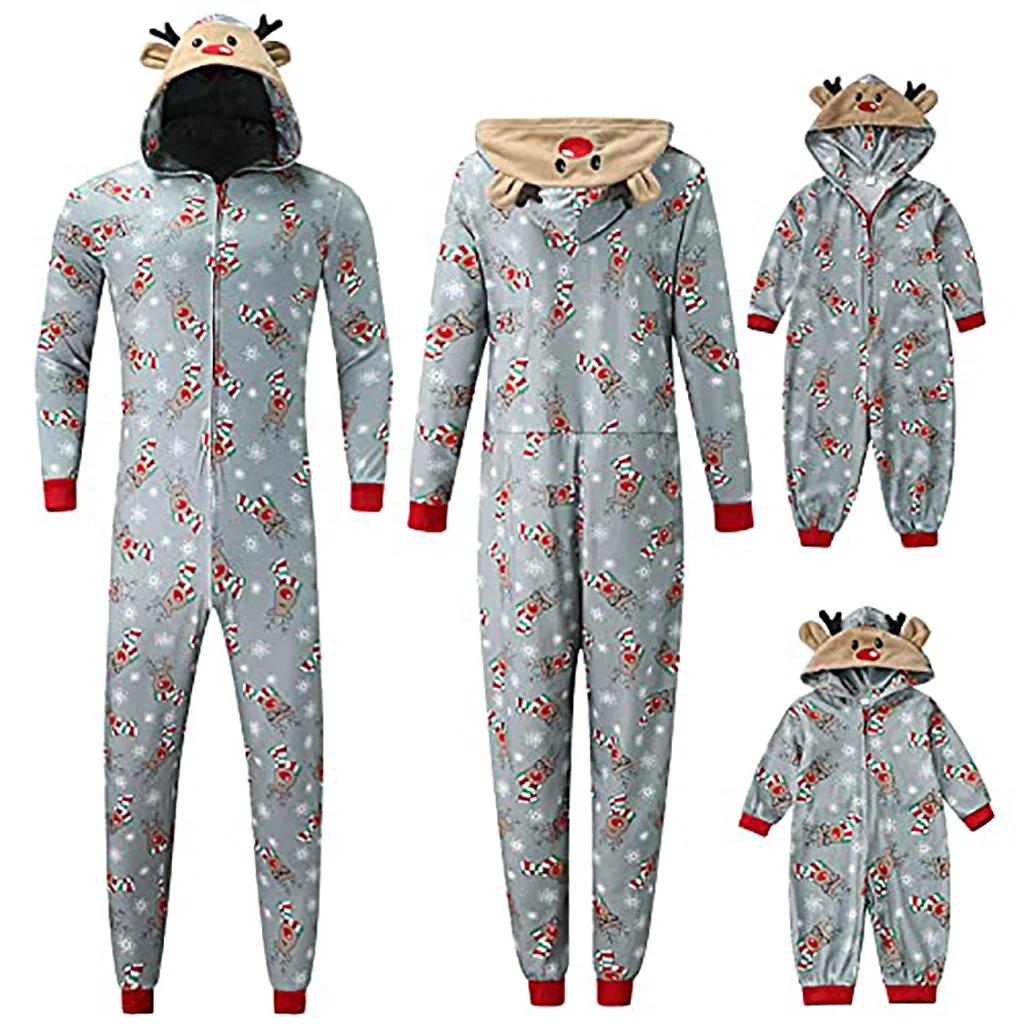 

Matching Family Christmas Pajamas Xmas Holiday Sleepwear Printed Plaid Top Shirts Pants Long Sleeve Pjs Set Outfits