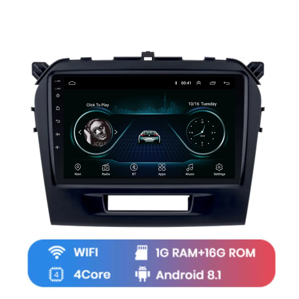 4G LTE Android 8,1 для SUZUKI VITARA Мультимедиа Стерео DVD плеер автомобиля навигация GPS радио - Цвет: WIFI (1G 16G)