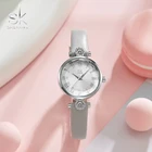 Часы наручные Shengke женские кварцевые, Роскошные водонепроницаемые, с кожаным ремешком, со стразами, с декоративным циферблатом