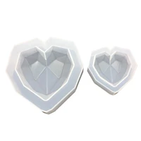 concrete mould diy geometry heart shaped mold high mirror gypsum aromatherapy car decoration handmade silicone mold concrete