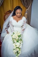 exquisites sweetheart long sleeves lace appliques wedding dresses sweep train a line african plus size bridal gowns