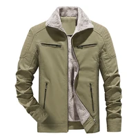 2021 autumn winter thick jackets men fashion military outdoor outerwear male casual solid color jacket coats green khaki