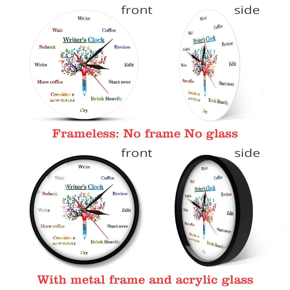 Время писать забавные настенные часы для писателей фантастика писатель слово
