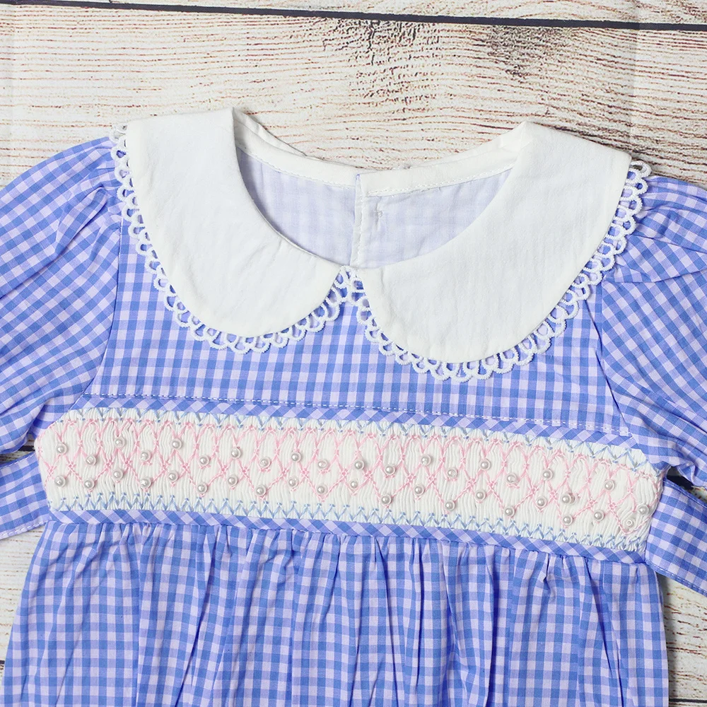 

Boutique Smock 100% Cotton hand embroidery Dress children Sleeveless child Wear princess Dress for girls