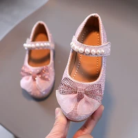 spring new girls leather shoes princess cute bow pearl baby girl shoes soft bottom kids sneakers toddler shoes sp118