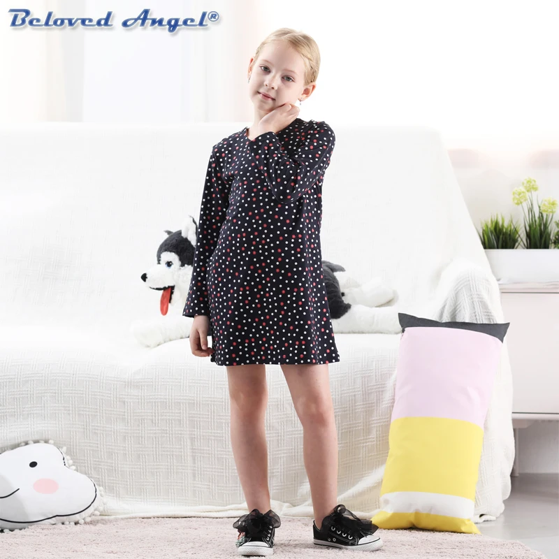 Платье с длинными рукавами для девочек Повседневная детская одежда От 3 до 8 лет