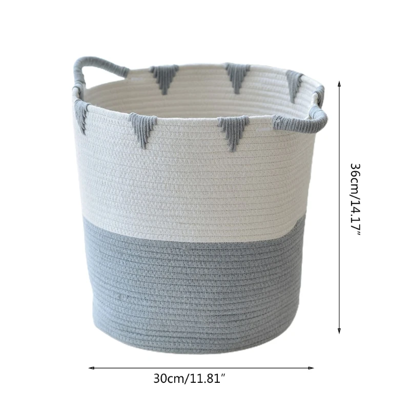 

Multipurpose Sundries Storage Basket Clothing Toy Collection Bucket Creative Cleaning Organizer Barrel Crafted Cotton