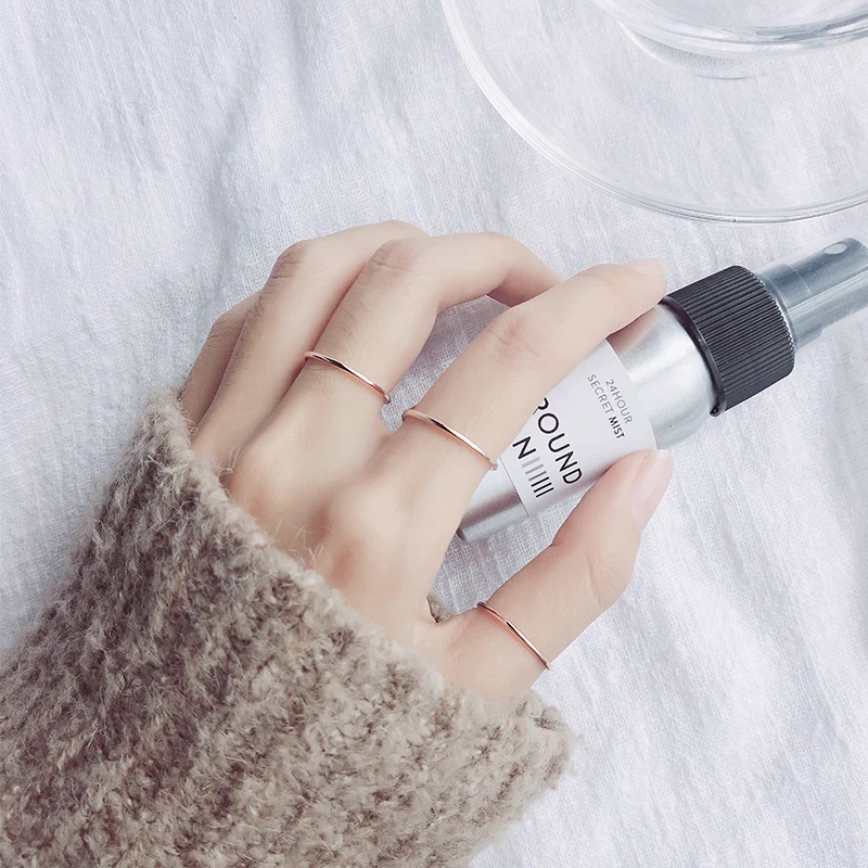 Coluswei 100% реальные 925 стерлингового серебра простой тонкий кольцо на палец для