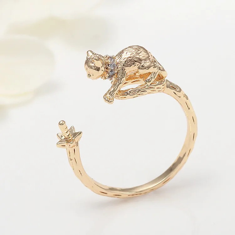 Индивидуальные позолоченные серьги-кольца в виде цивета кота подвеска модные