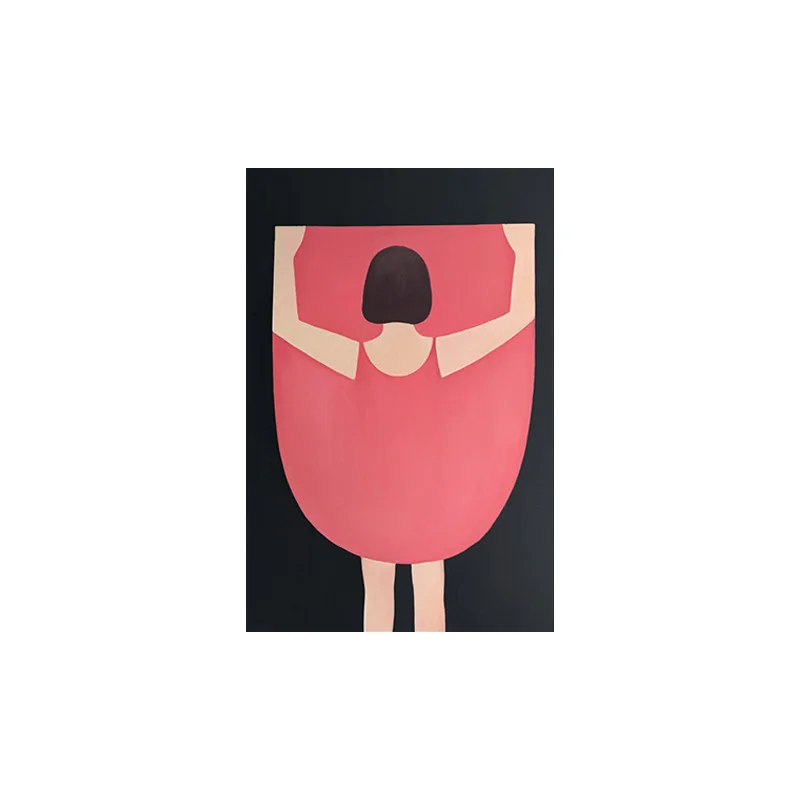 Милое розовое платье Танцовщица Холст Картина современная девушка стены