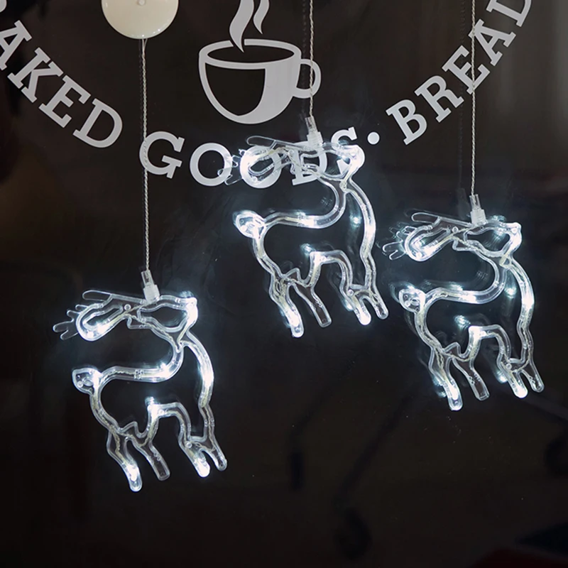 Красивая светодиодная гирлянда в виде лося Рождественский Декор подвесная
