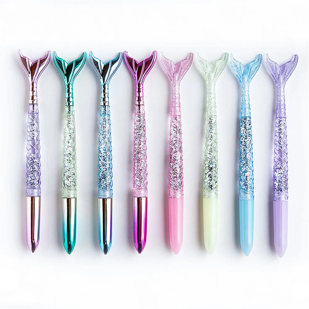 

1-2pcs Mermaid Tail Design Gel Pens 0.5mm Black Ink Neutral Pens Kids Praise Gifts School Office Signature Pen Kawaii Stationery