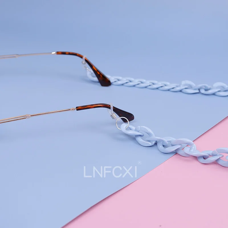 

Retro Bright Acrylic Sunglasses Chain Straps Lanyards Transparent Color Reading Glasses Hanging Neck Glasses Chain