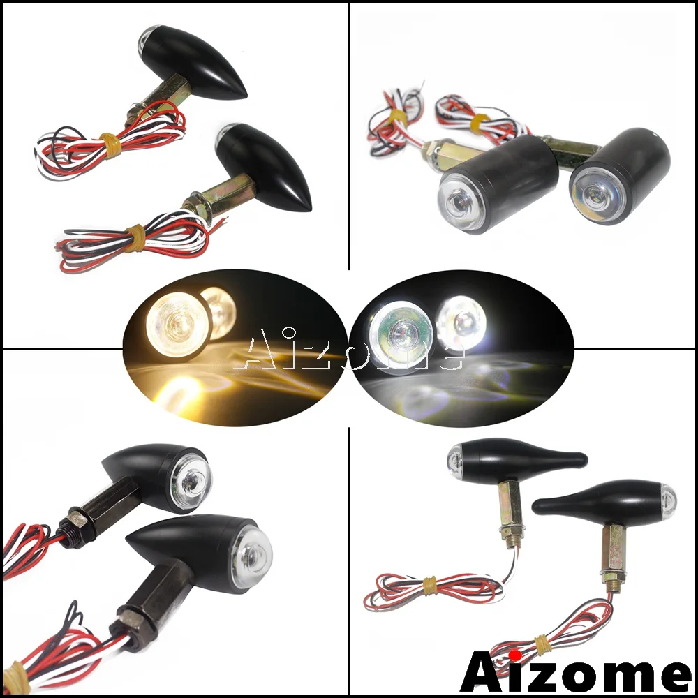 Мотоциклетные черные алюминиевые поворотные сигналы 2 в 1 дневной свет