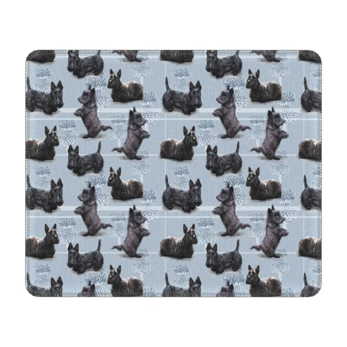 

The Scottish Terrier Mouse Pad Square Anti-Slip Rubber Mousepad for Gaming Laptop Desktop Scottie Dog Tartan Skye Mouse Mat