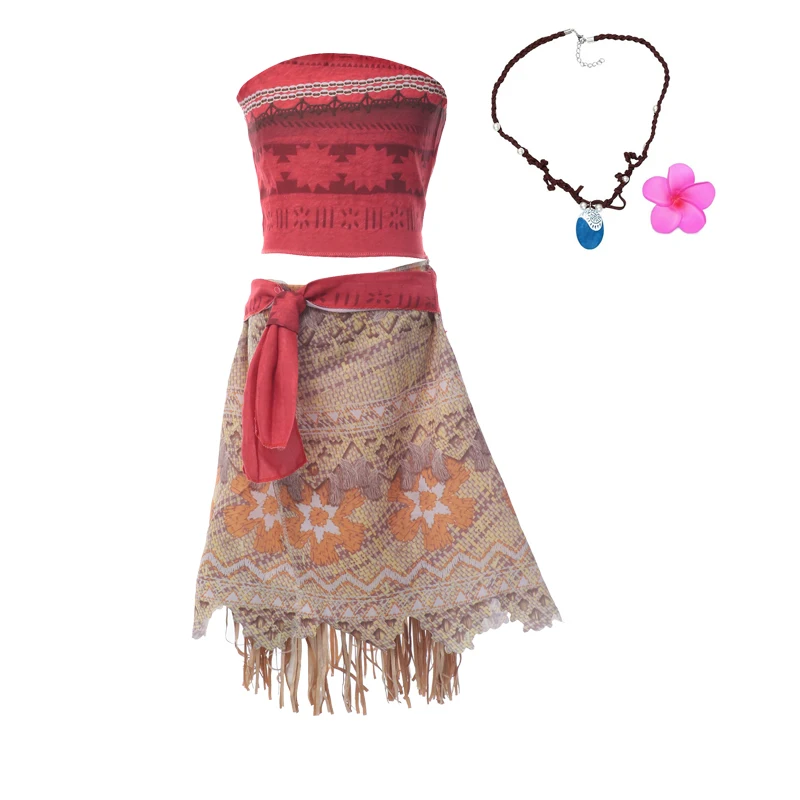 Одежда для девочек Vaiana костюм принцессы косплея подарки Летнее Детское платье в