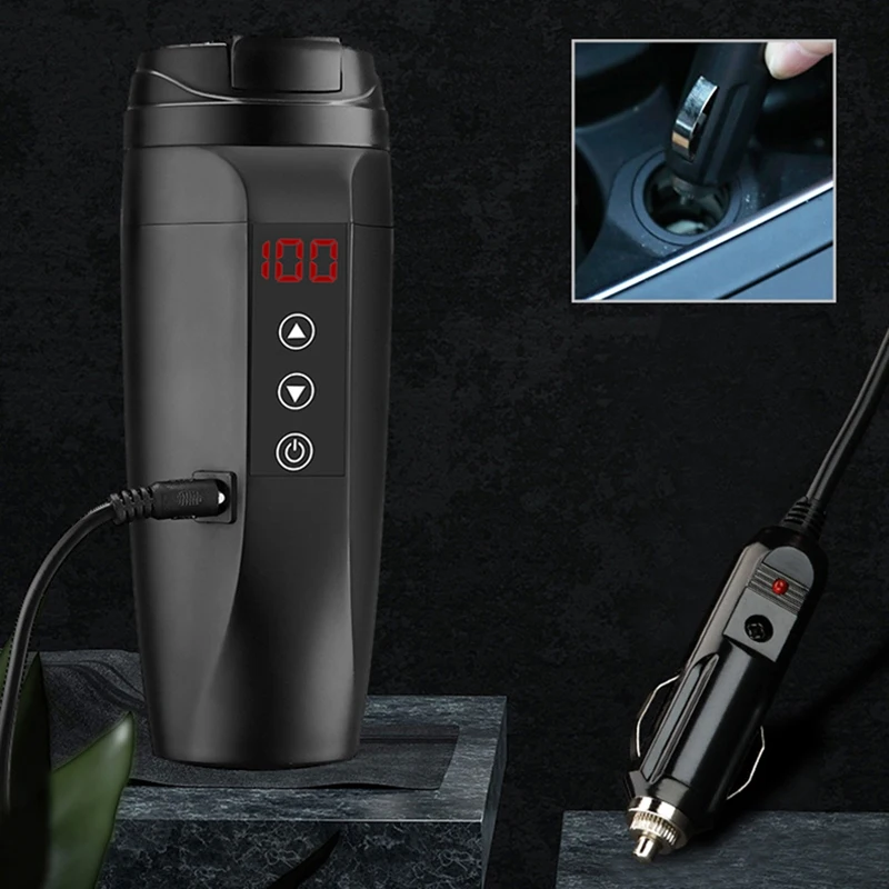 

Car 12V 24V Thermal Insulation Electric Kettle Coffee Heater Heating Water Cup