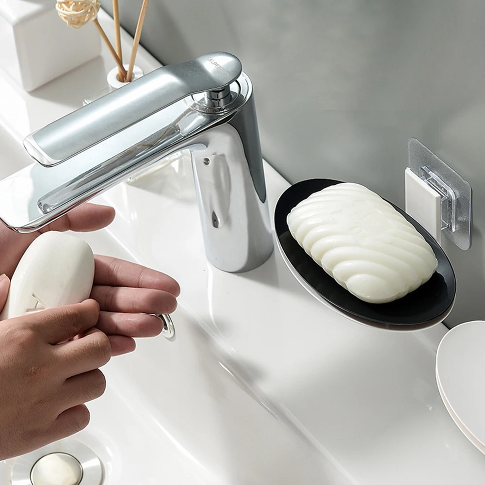 

Creative Soap Box Wall-mounted Suction Cup Soap Box Free Punch Drain Rack Simple Soap Dish For Bathroom Toilet Dropshipping