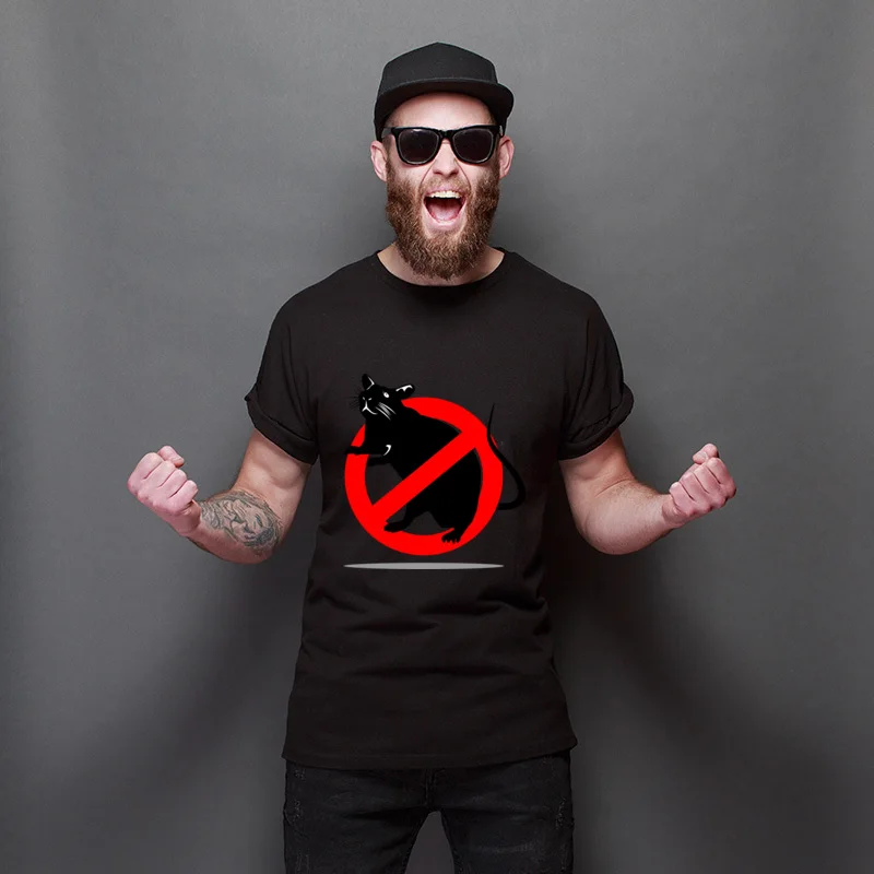 

New Arrival No Rats Youth Slim Fit Tops T Shirt Funny Summer Tee Shirt Graphic Men T Shirts Boyfriend Gift