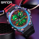 Часы наручные SANDA мужские в стиле милитари, Брендовые спортивные, водонепроницаемые ударопрочные, с двойным дисплеем